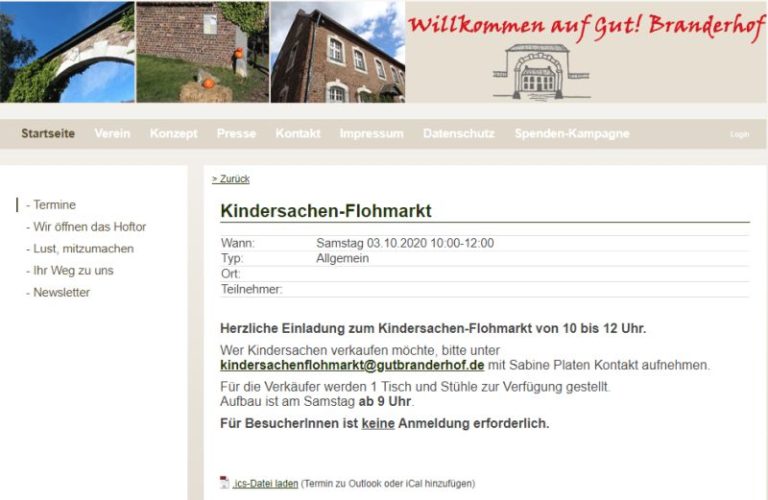 Kinderflohmarkt Gut Branderhof