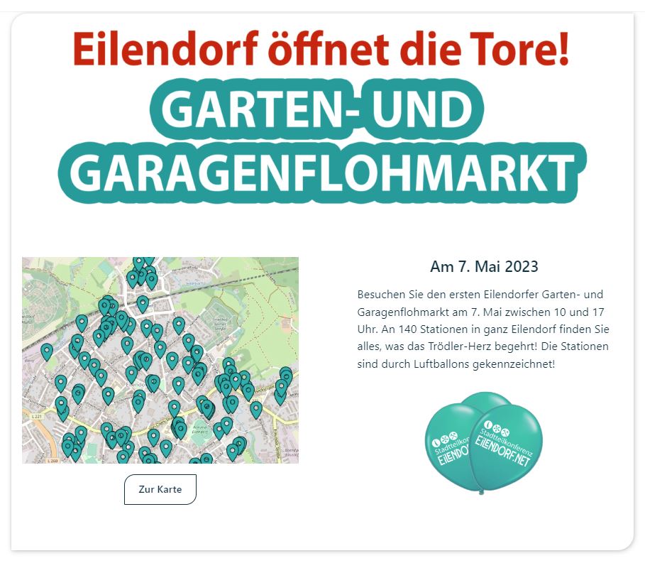 Besuchen Sie den ersten Eilendorfer Garten- und Garagenflohmarkt am 7. Mai zwischen 10 und 17 Uhr.