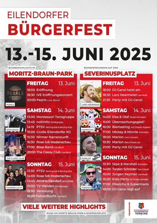 Plakat Bürgerfest 2025 in Eilendorf