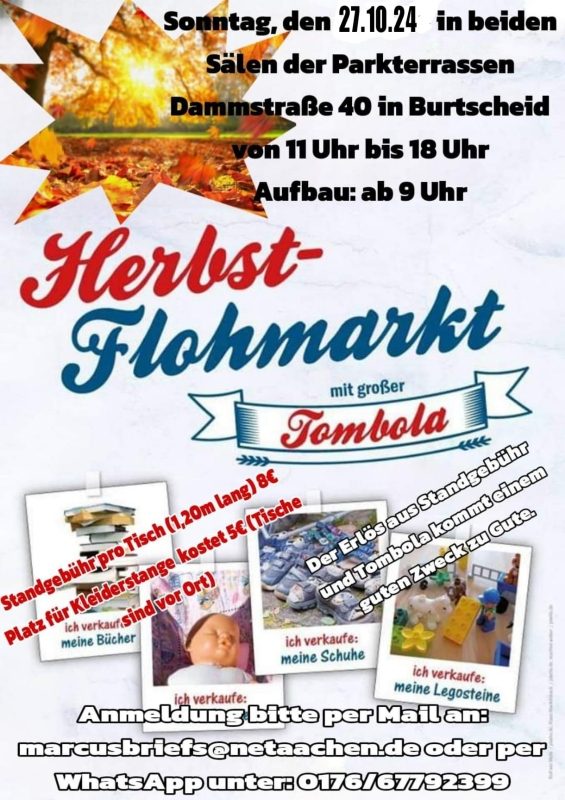 Plakat: Herbstflohmarkt Burtscheid 2024