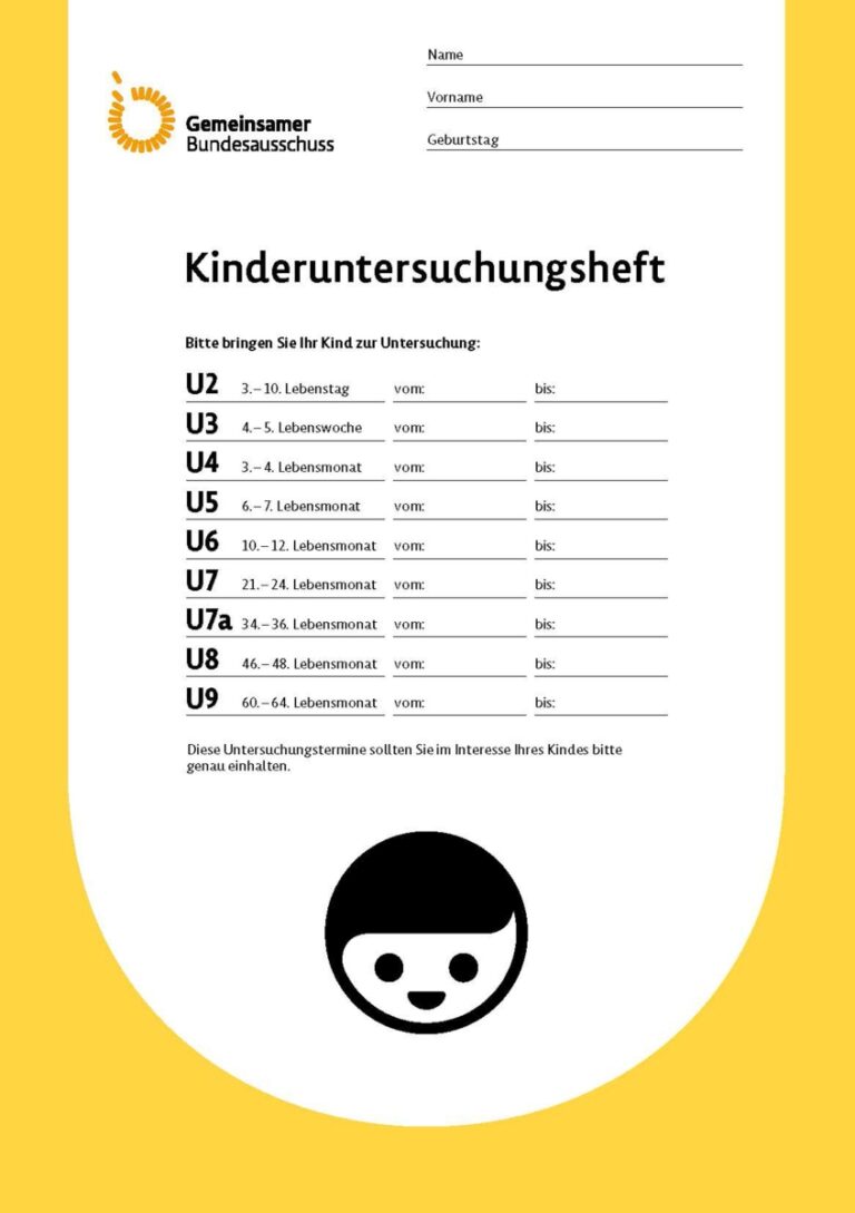 Darstellung vom Kinderuntersuchungsheft