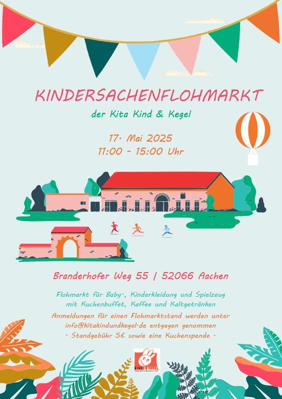 Plakat Flohmarkt und Hoffest. Kita Kind&Kegel