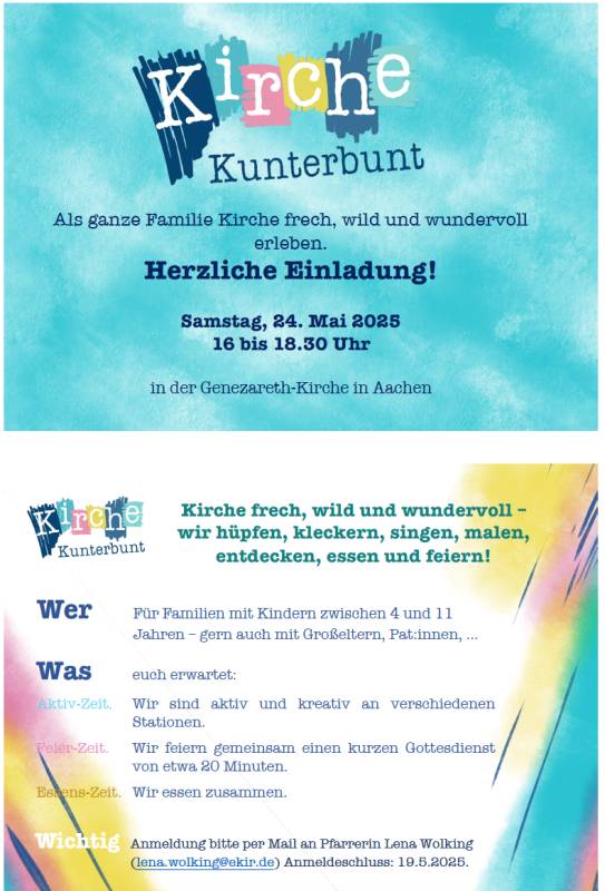 Plakat Kirche kunterbunt - Genezareth-Kirche (c) Lena Wolking