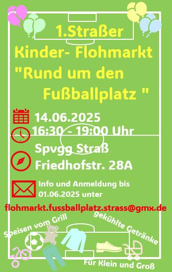 Plakat zum Flohmarkt rund um den Sportplatz in Herzogenrath-Straß